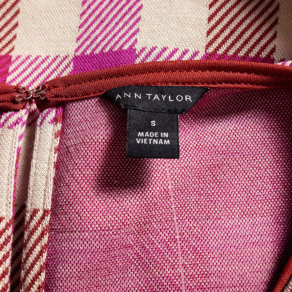 Ann Taylor Pink Plaid Sleeveless Top Size S Preppy Academia Heritage NWT - Picture 6 of 8